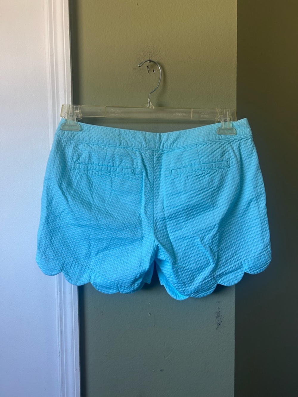 Lilly Pulitzer The Buttercup Aqua Scallop Hem Shorts Sz 0 - Picture 2 of 7